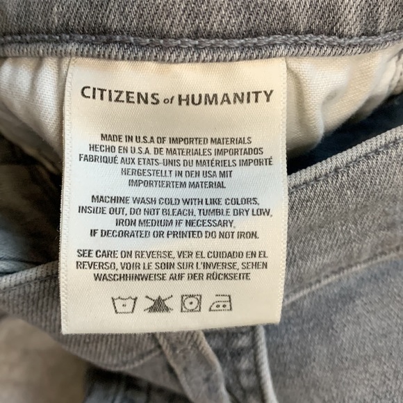 Citizens of humanity Drew Frey gray high rise crop flare raw hem jeans - Picture 7 of 8